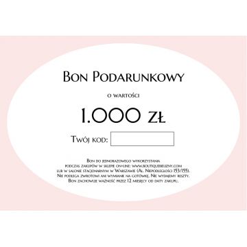 BON PODARUNKOWY O WARTOŚCI 1000 ZŁOTYCH