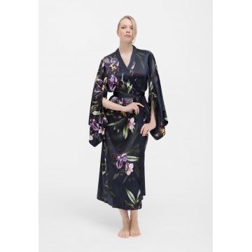 ORCHID JEDWABNE DŁUGIE KIMONO