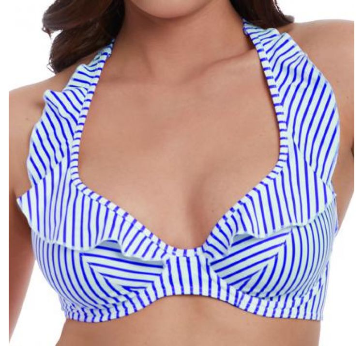 FREYA SWIM totally stripe uw high apex bikini top