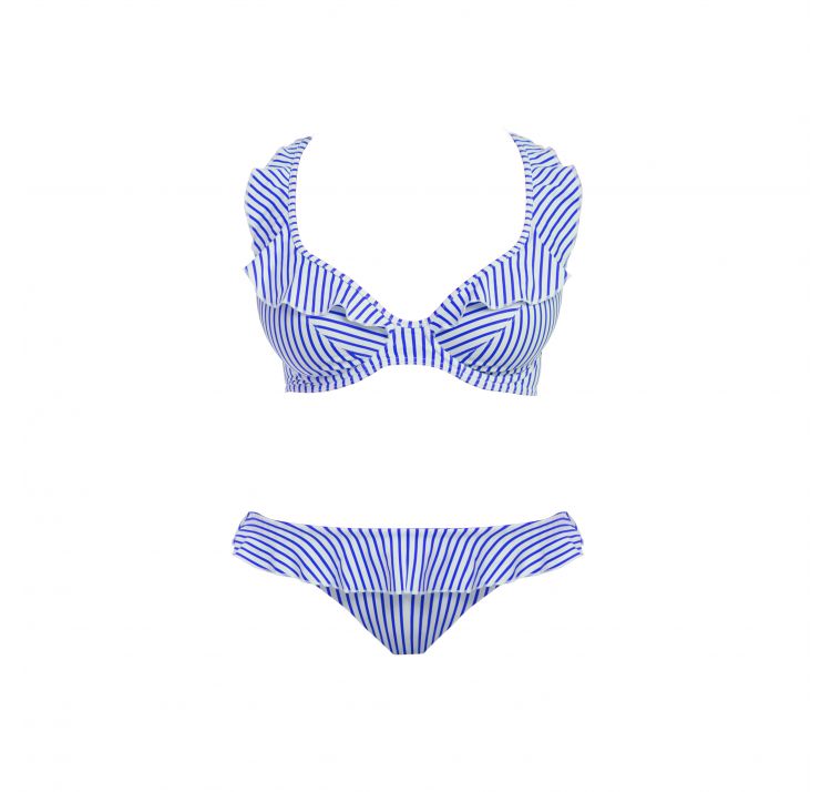 FREYA SWIM totally stripe uw high apex bikini top