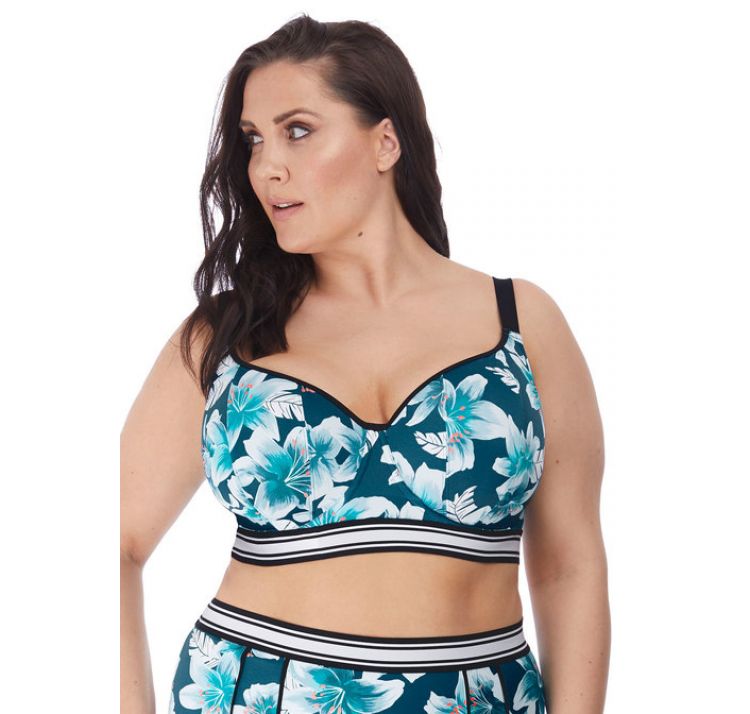 ELOMI SWIM island lily uw sweetheart crop top