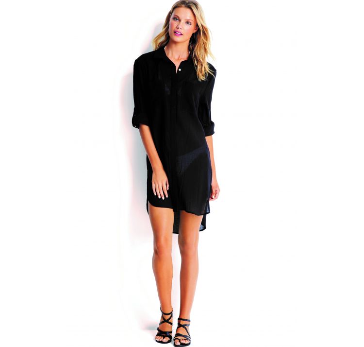 SEAFOLLY beach basics baweŁniana koszula plaŻowa