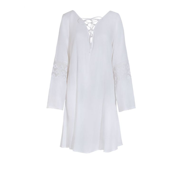 FEBA tunika haftowana wiĄzana biaŁa