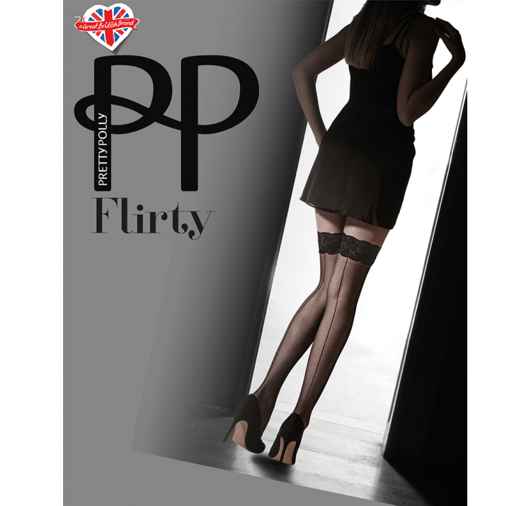 PRETTY POLLY velvet lace backseam hold up