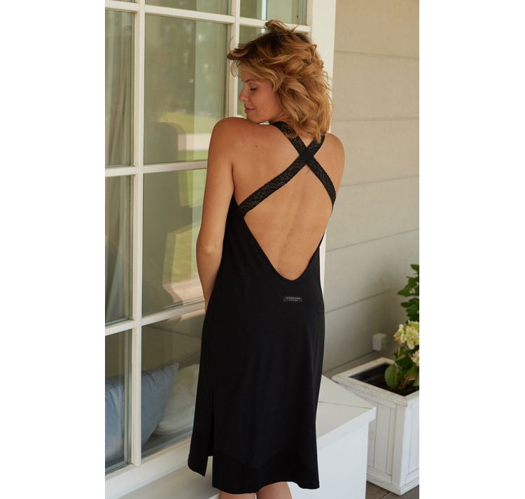 SLEEPLESS IN WARSAW koszulka black evening nightie