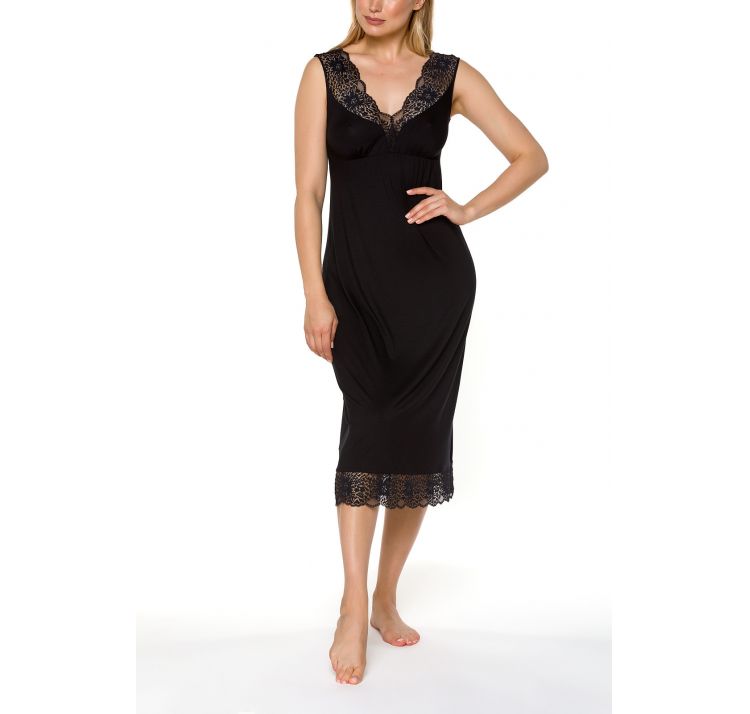 COEMI lori dŁuga koszula nocna z koronkowymi zdobieniami