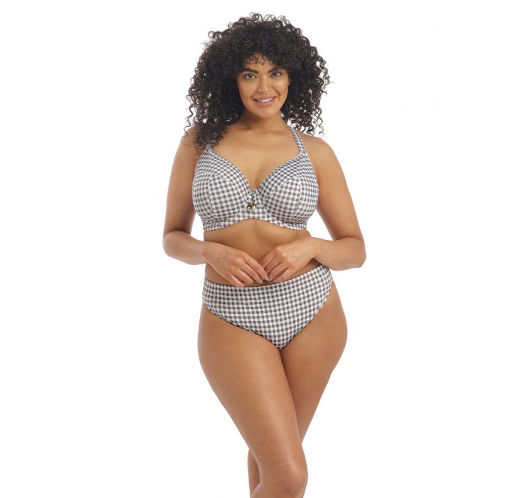 ELOMI SWIM checkmate uw plunge bikini top