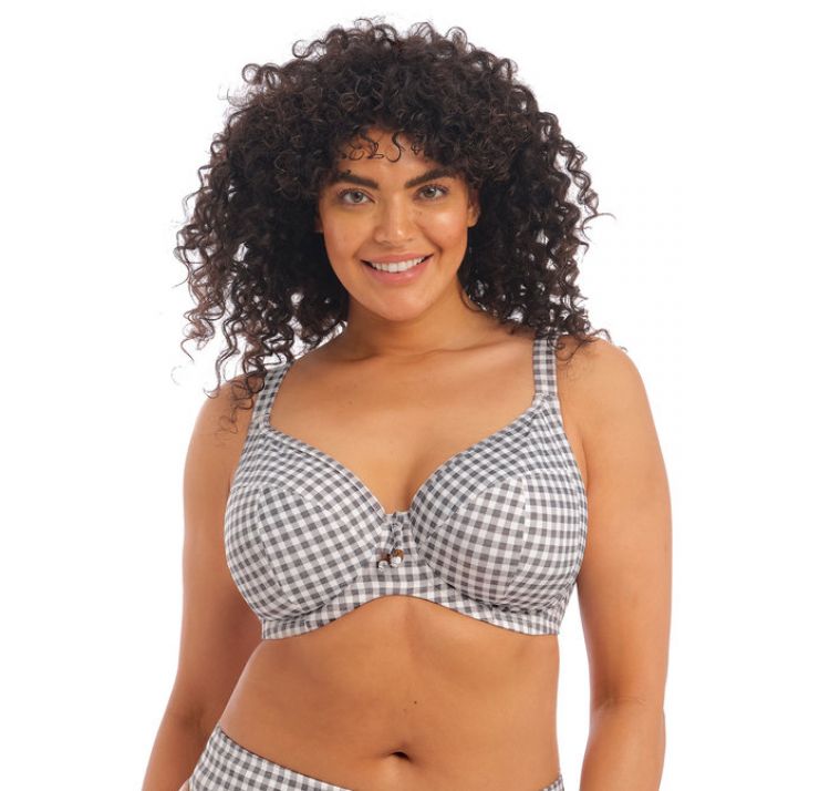 ELOMI SWIM checkmate uw plunge bikini top
