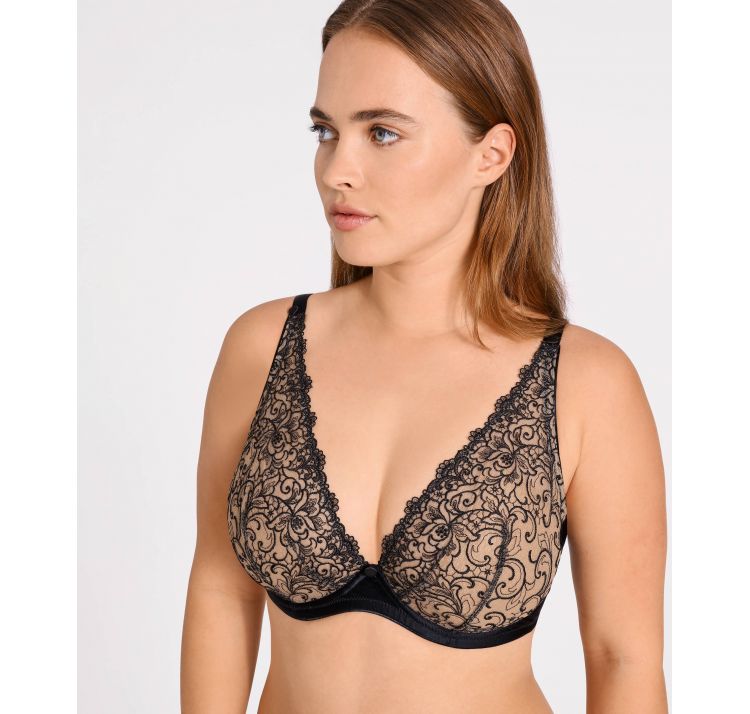 AUBADE PARIS miss karl underwired triangle plunge bra