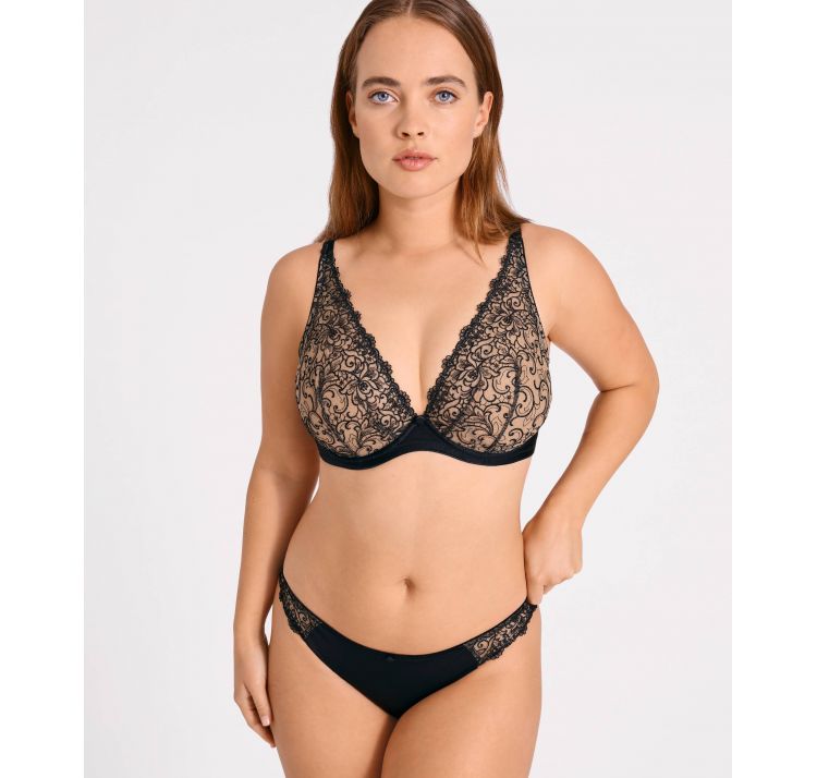 AUBADE PARIS miss karl underwired triangle plunge bra