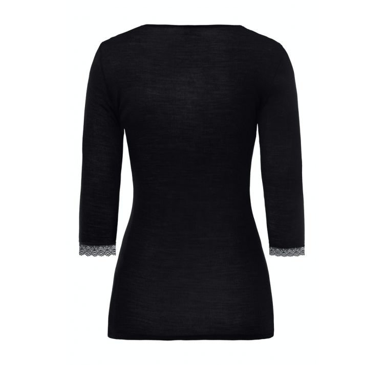 HANRO woolen lace 3/4 sleeve shirt