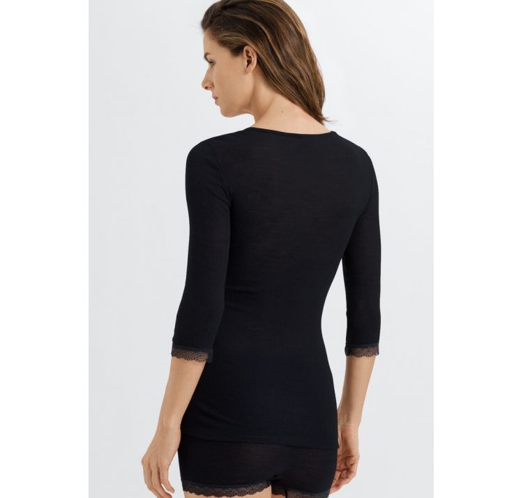 HANRO woolen lace 3/4 sleeve shirt