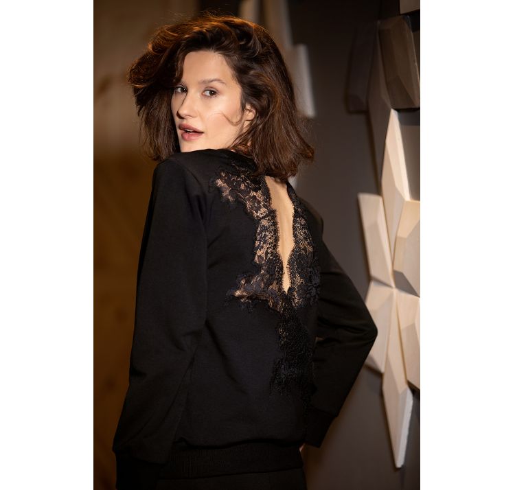 COEMI bluza dresowa z koronkowymi plecami