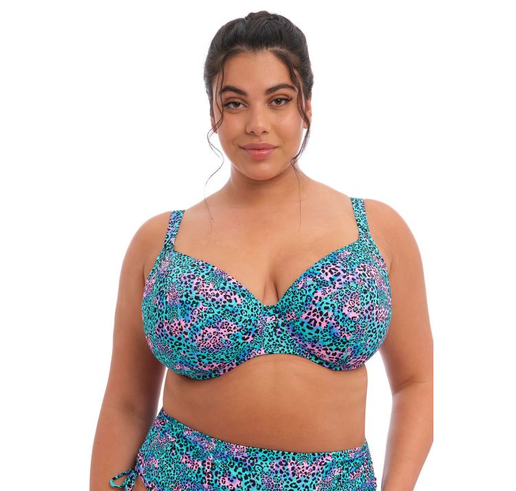 ELOMI SWIM electric savannah uw plunge bikini top