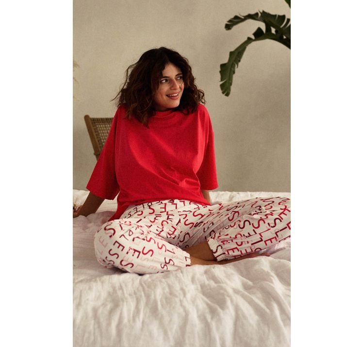 SLEEPLESS IN WARSAW piŻama raspberry sleep long