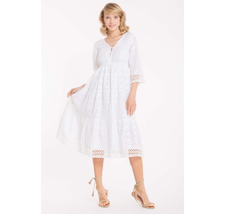 ICONIQUE selene letnia sukienka baweŁniana biaŁa