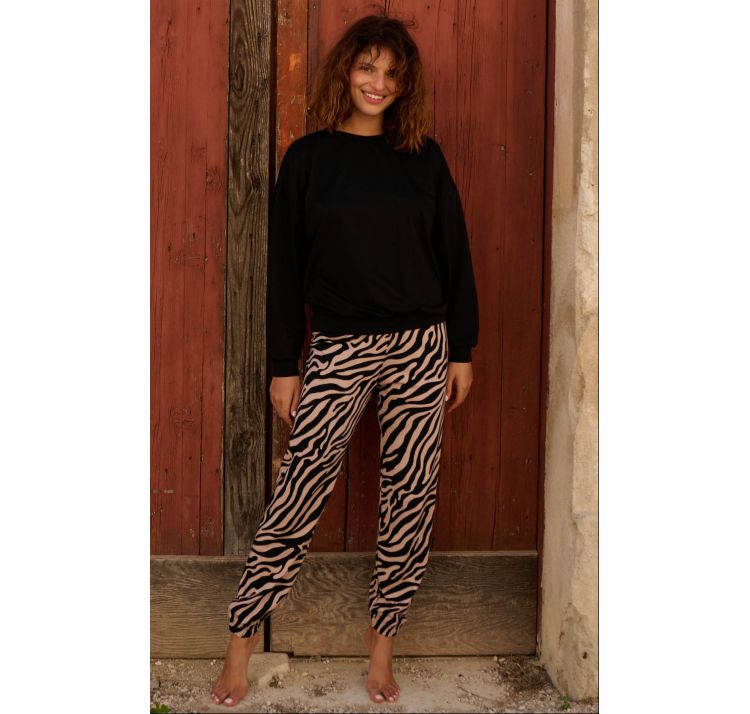 SLEEPLESS IN WARSAW piŻama zebra dream long