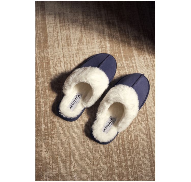 SELMARK zamszowe kapcie klapki