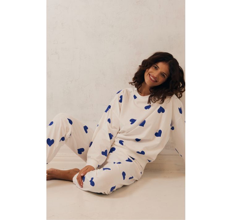 SLEEPLESS IN WARSAW piŻama blue hearts dream long