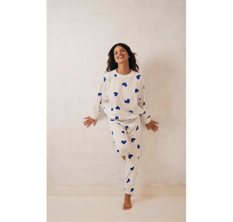 SLEEPLESS IN WARSAW piŻama blue hearts dream long