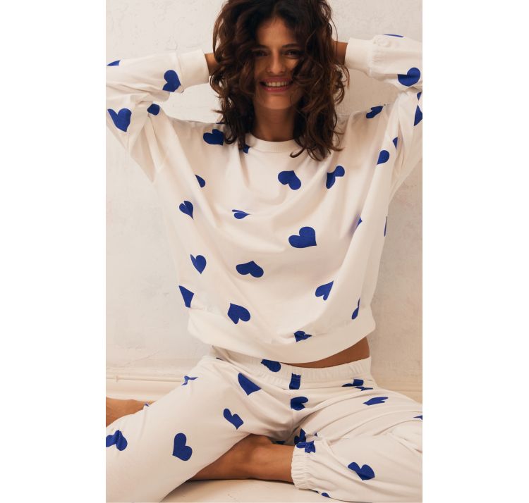 SLEEPLESS IN WARSAW piŻama blue hearts dream long