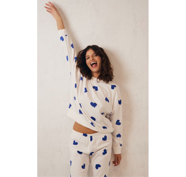 SLEEPLESS IN WARSAW piŻama blue hearts dream long