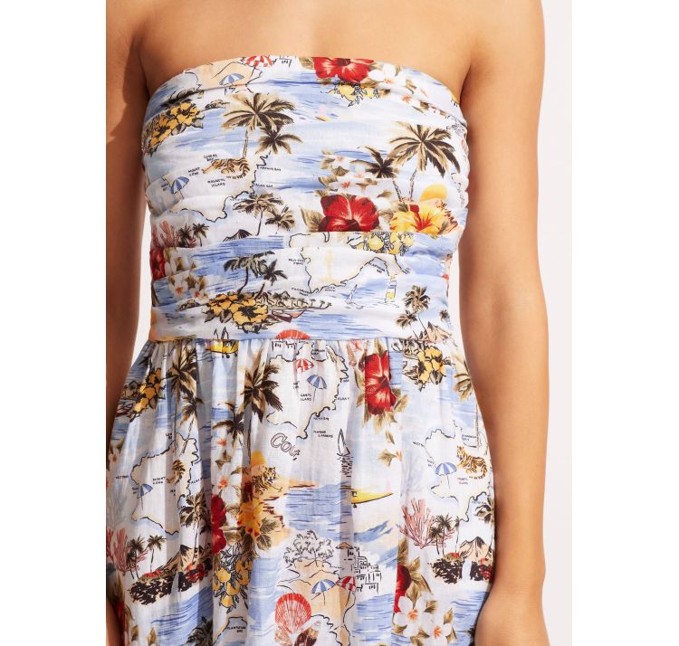 SEAFOLLY coast to coast letnia sukienka midi bez ramiĄczek