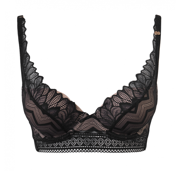 WONDERBRA spirit tribal mix longline triangle push up przedŁuŻony biustonosz koronkowy