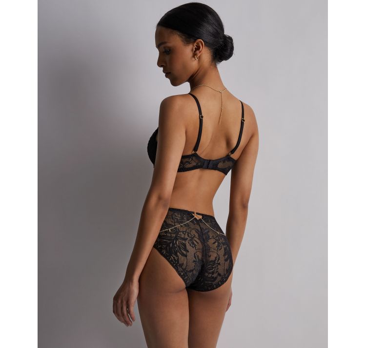 AUBADE PARIS gold pleasure koronkowe wysokie majtki z ŁaŃcuszkiem