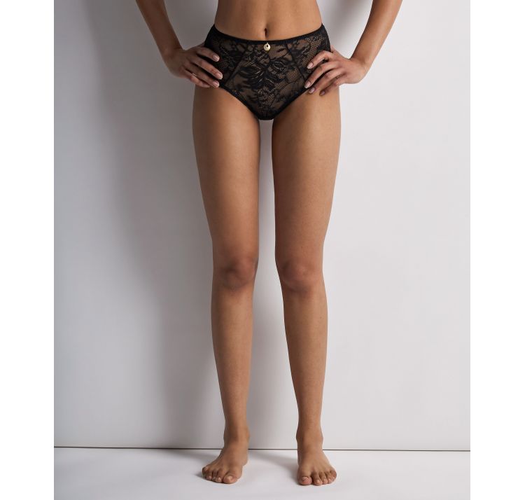 AUBADE PARIS gold pleasure koronkowe wysokie majtki z ŁaŃcuszkiem