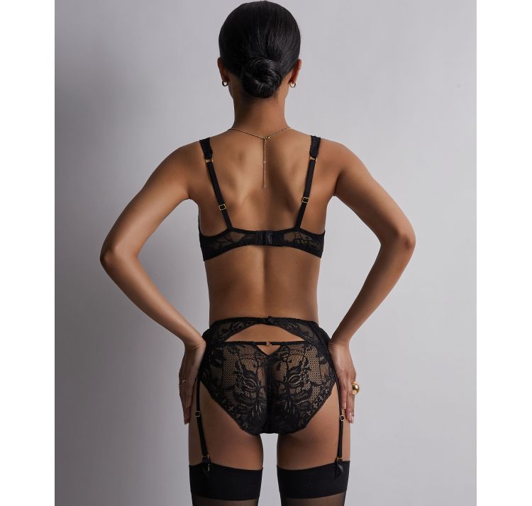 AUBADE PARIS gold pleasure koronkowy pas do poŃczoch z ŁaŃcuszkiem