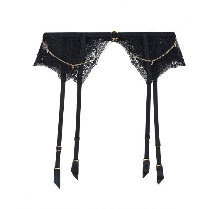 AUBADE PARIS gold pleasure koronkowy pas do poŃczoch z ŁaŃcuszkiem