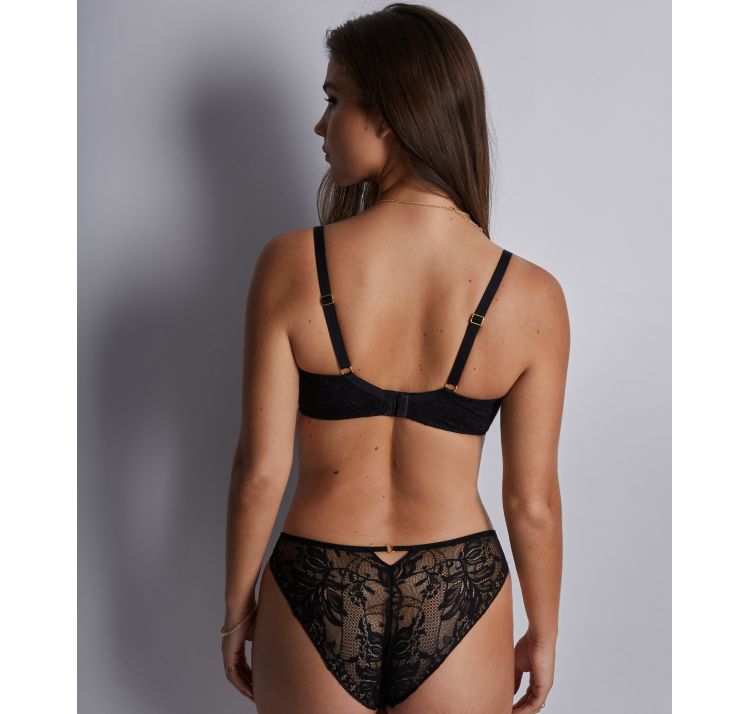 AUBADE PARIS gold pleasure koronkowy biustonosz full cup z ŁaŃcuszkiem