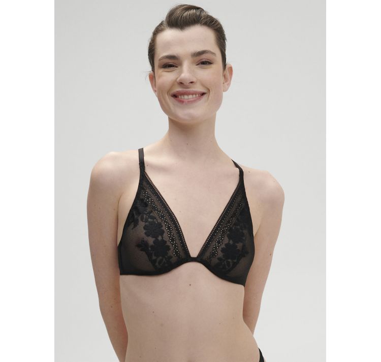 SIMONE PERELE heloise koronkowy biustonosz plunge z ozdobnymi plecami