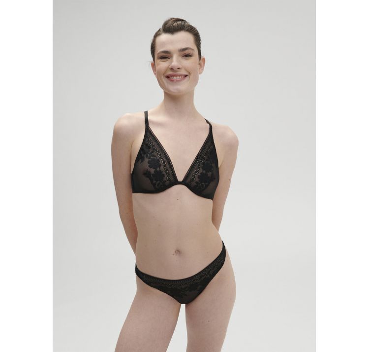 SIMONE PERELE heloise koronkowy biustonosz plunge z ozdobnymi plecami