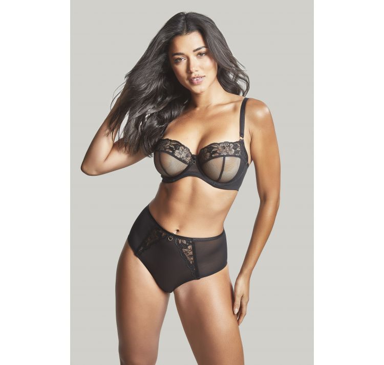 PANACHE rosa koronkowe figi z zaczepami do poŃczoch