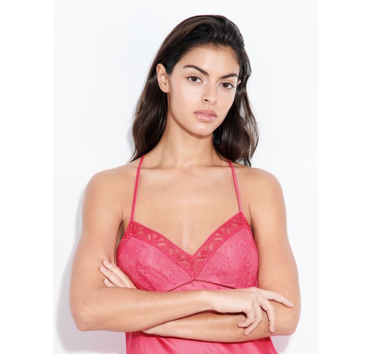 PASSIONATA olivia satynowa koszulka nocna z koronkĄ