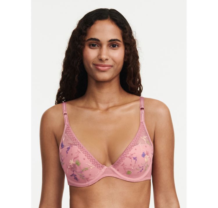 PASSIONATA suzy lekko usztywniony biustonosz plunge z kwiatowym haftem