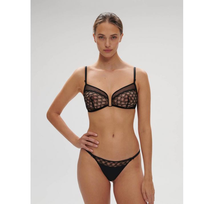 SIMONE PERELE rose koronkowe stringi brazyliany