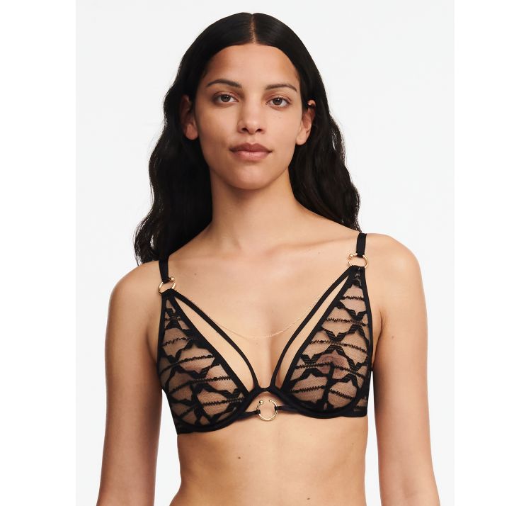 CHANTELLE X xpression koronkowy biustonosz plunge z dopinanymi ŁaŃcuszkiem