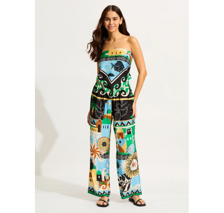 SEAFOLLY atlantis letnie spodnie z jedwabiem