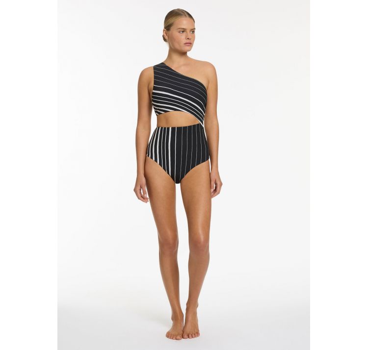 JETS lunar stripe kostium jednoczĘŚciowy na jedno ramiĘ