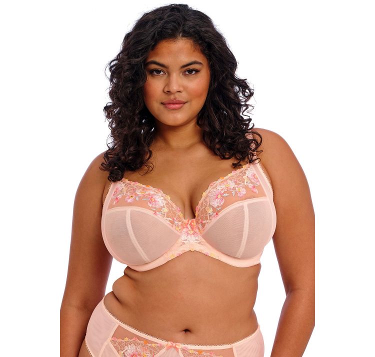 ELOMI himari tiulowy biustonosz z haftem plunge bra