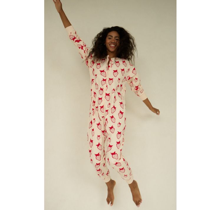 SLEEPLESS IN WARSAW piŻama strawberry one-piece