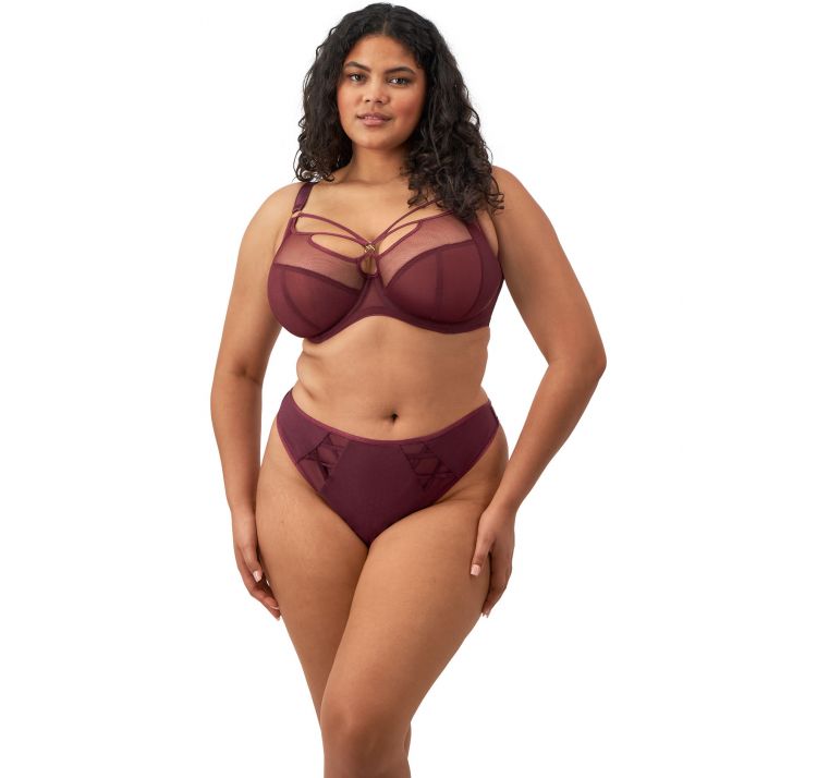 ELOMI sachi miĘkki biustonosz z haftem i paskami na dekolcie