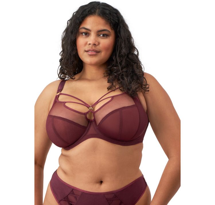 ELOMI sachi miĘkki biustonosz z haftem i paskami na dekolcie