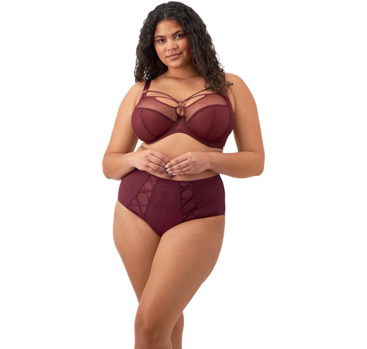 ELOMI sachi miĘkki biustonosz z haftem i paskami na dekolcie