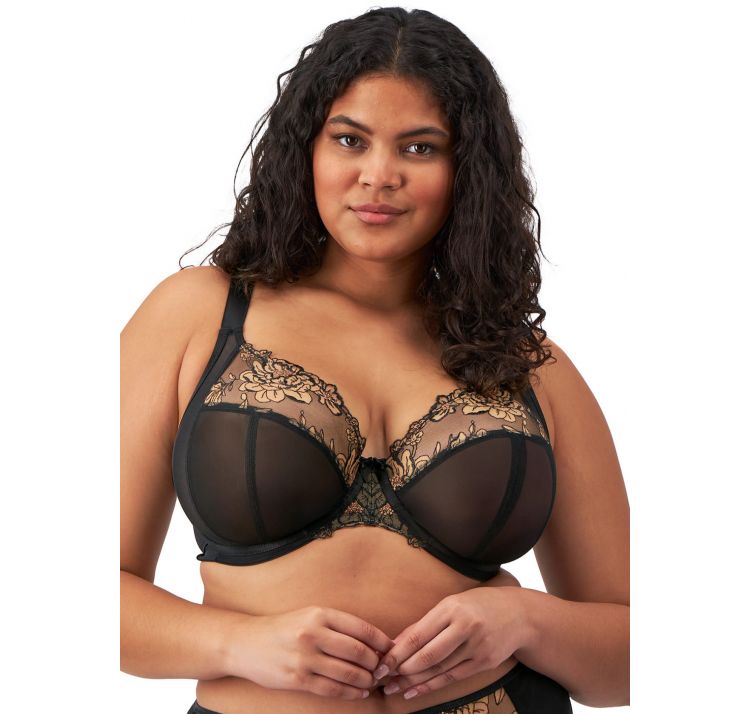 ELOMI teagan tiulowy biustonosz z haftem plunge bra