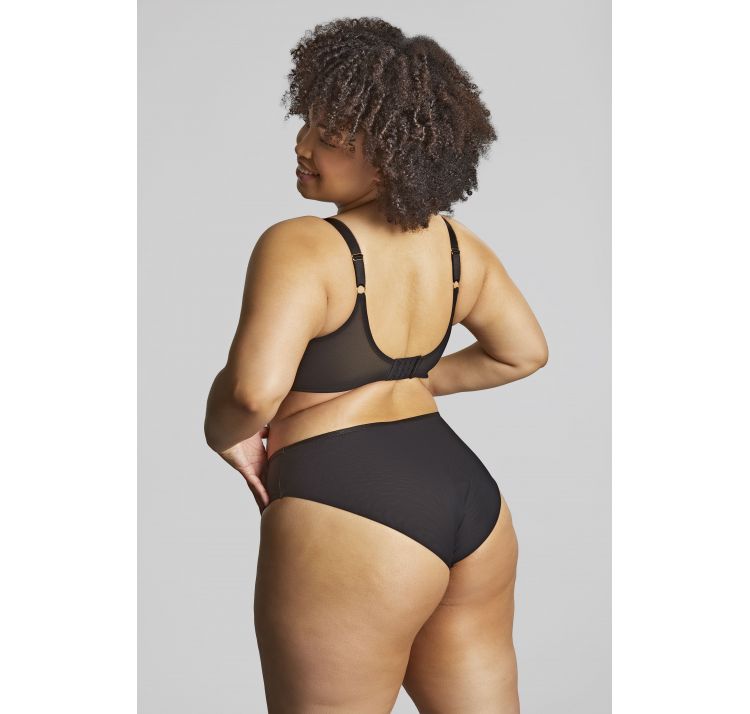 SCULPTRESSE eden tiulowe wysokie majtki z kwiatowym haftem