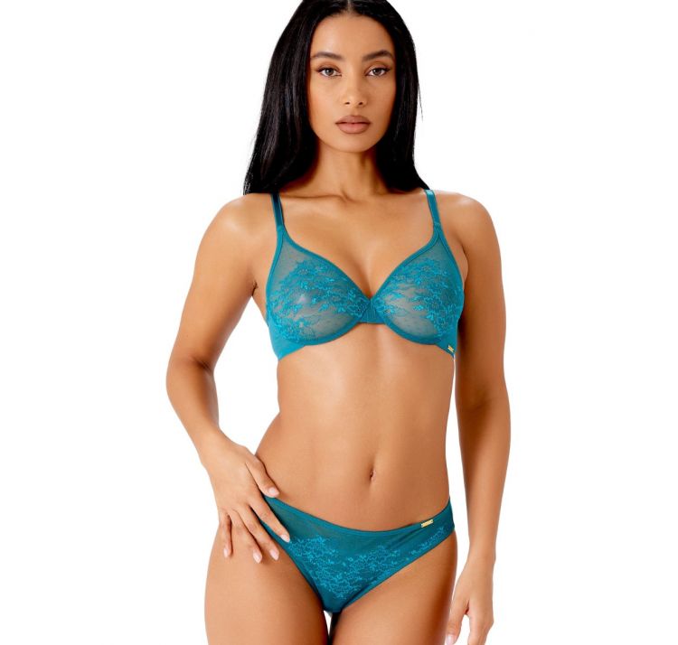 GOSSARD glossies lace sheer bra koronkowy biustonosz z tŁoczonĄ miskĄ